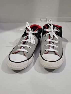 CONVERSE All Star CHUCK TAYLOR Gray Black Red Athletic Sneakers Shoes Size 4
